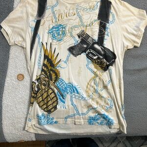 Christian Audigier Cream Tee